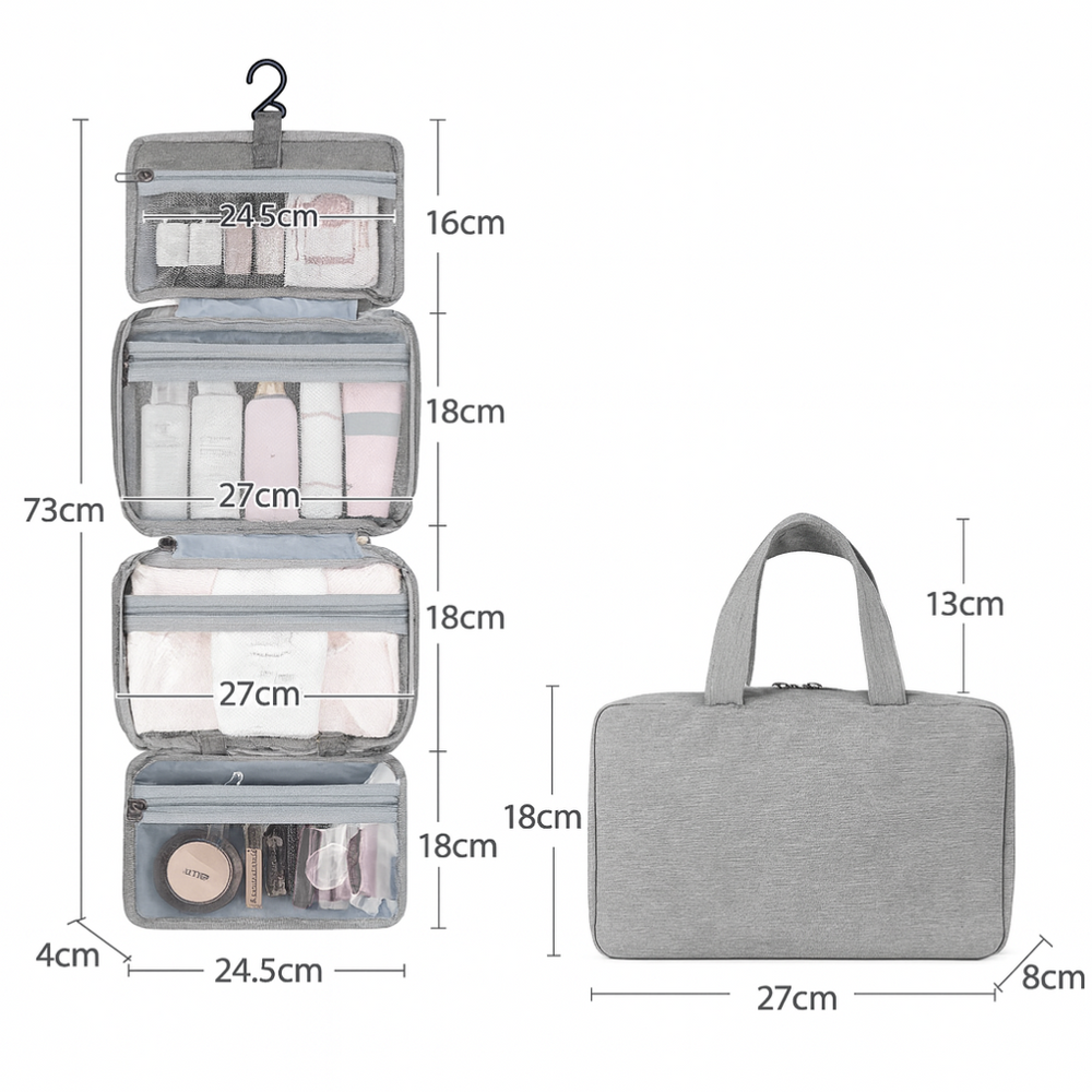 Niki | Hanging Toiletry Bag with Multiple Compartments