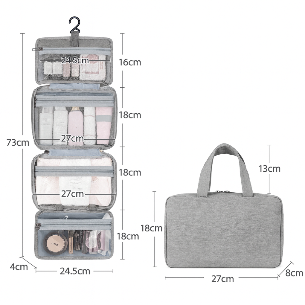 Niki | Hanging Toiletry Bag with Multiple Compartments