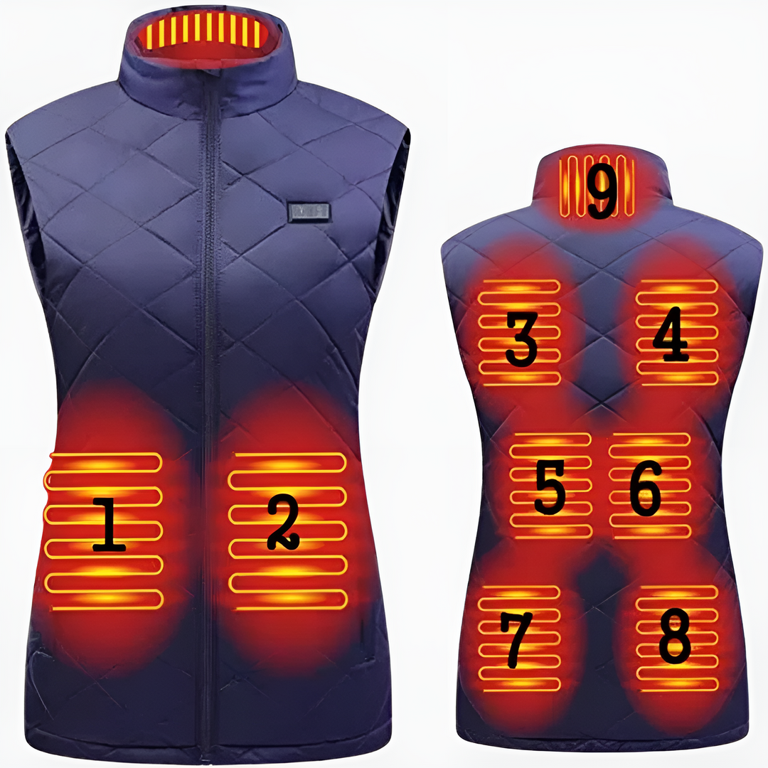 Niki | Heated vest for women with dual control and 9 heating zones – comfort and warmth for every season