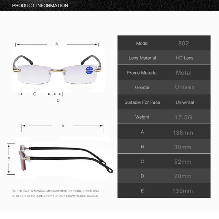 Niki | High Hardness Anti-Blue Progressive Distance and Near Range Dual-Use Reading Glasses