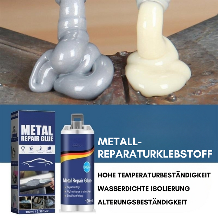 Niki | High-Performance Metal Repair Adhesive | Industrial Adhesive for Cast Iron, Steel &amp; Aluminum | Heat Resistant &amp; Waterproof | 100ml Liquid Metal Repair Kit | Silver