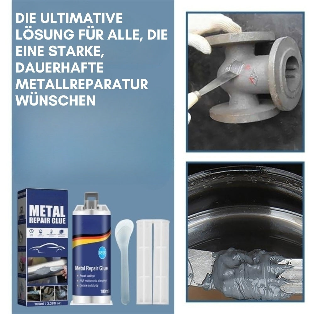 Niki | High-Performance Metal Repair Adhesive | Industrial Adhesive for Cast Iron, Steel &amp; Aluminum | Heat Resistant &amp; Waterproof | 100ml Liquid Metal Repair Kit | Silver