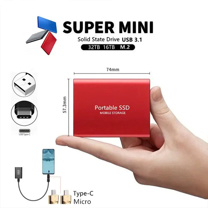 Niki | High-Speed External Solid State Drive 1TB Portable External Hard Drive ssd 2TB External hard drive ssd hard drive For Laptop Mac