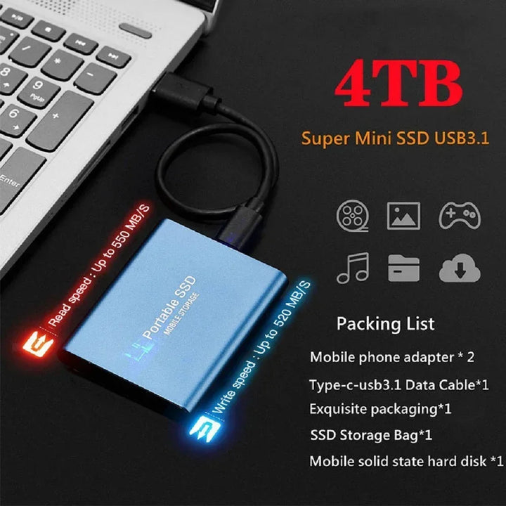 Niki | High-Speed External Solid State Drive 1TB Portable External Hard Drive ssd 2TB External hard drive ssd hard drive For Laptop Mac