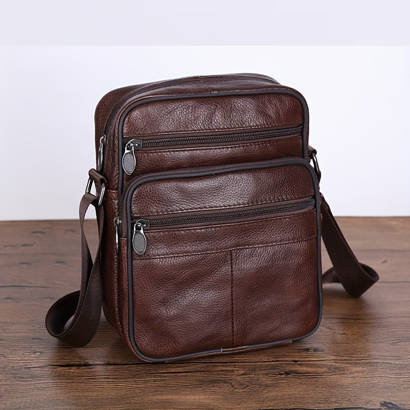 Niki | Leather Men’s Shoulder Bag – Spacious Cowhide Bag with Adjustable Strap