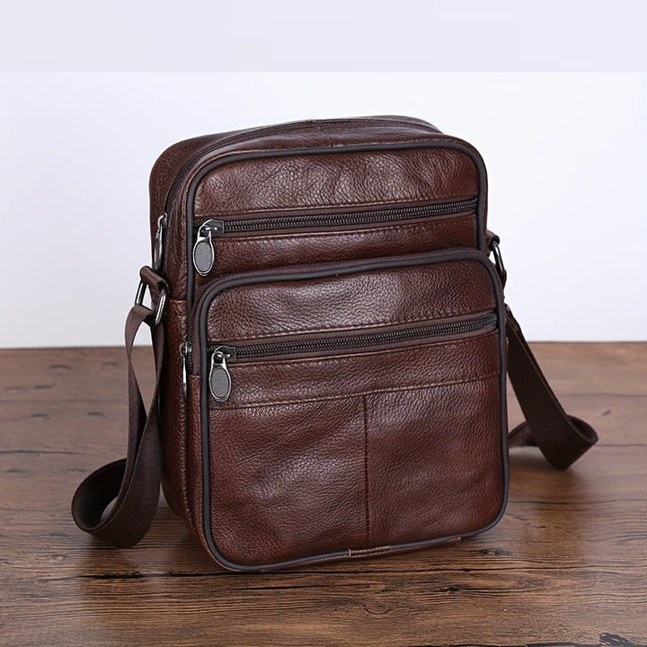 Niki | Leather Men’s Shoulder Bag – Spacious Cowhide Bag with Adjustable Strap