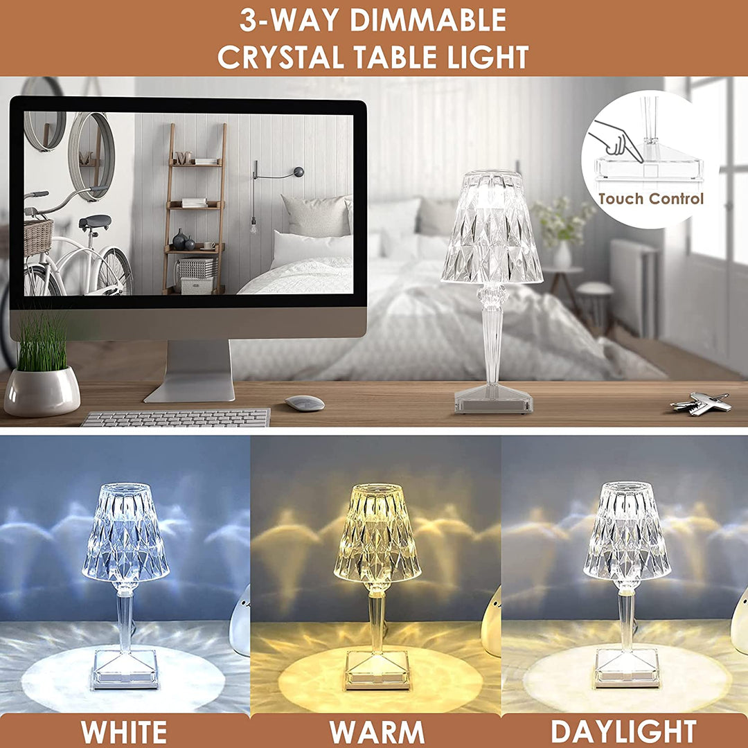Niki | LED Crystal Table Lamp | Elegant Diamond Design