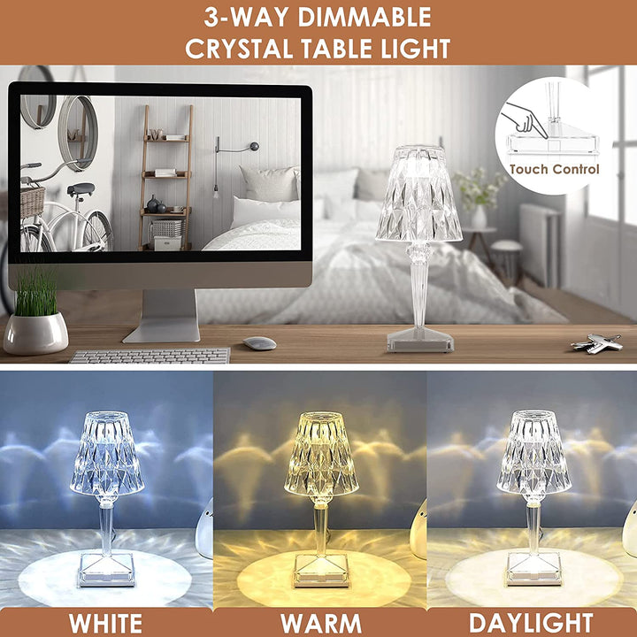 Niki | LED Crystal Table Lamp | Elegant Diamond Design