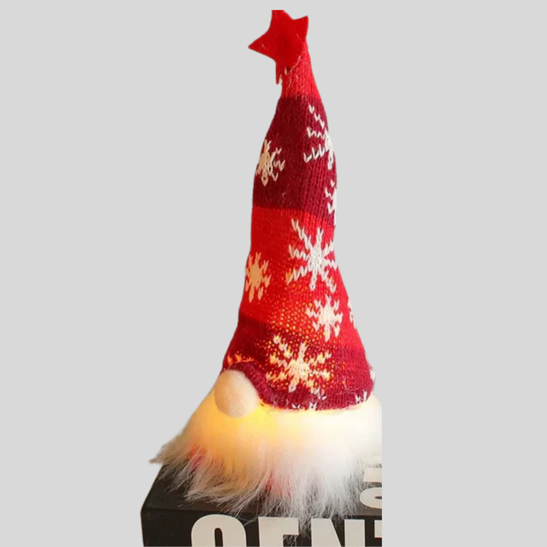 Niki | Light-Up Gnome Ornament with Knitted Hat