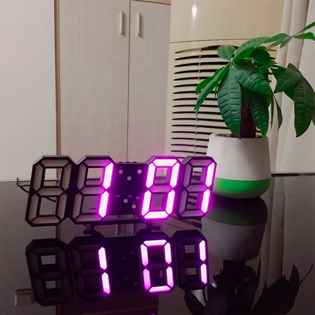 Niki | LumiSync 3D LED Wall Clock – Modern Digital Clock with Dimmable Lighting