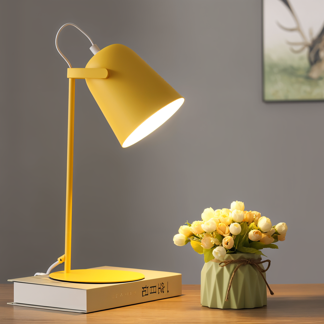 Niki | Macaron Table Lamp - Nordic Yellow Desk Lamp - Adjustable Lamp