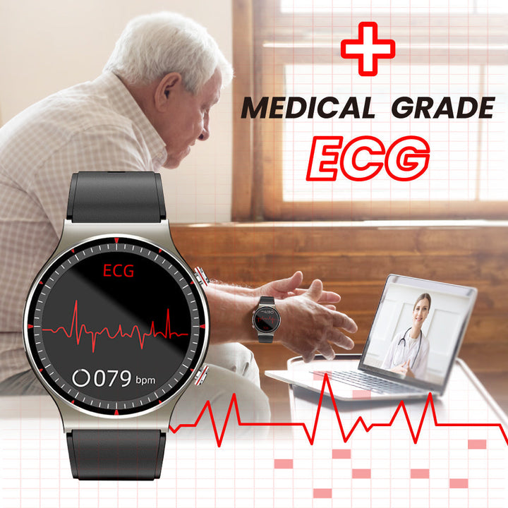 Niki | Medical EKG Smartwatch | CFDA Certified | 512Hz High-Precision Biosensor | SpO2 &amp; Heart Rate Monitoring | AI-Based Breathing Analysis | IP67 Waterproof