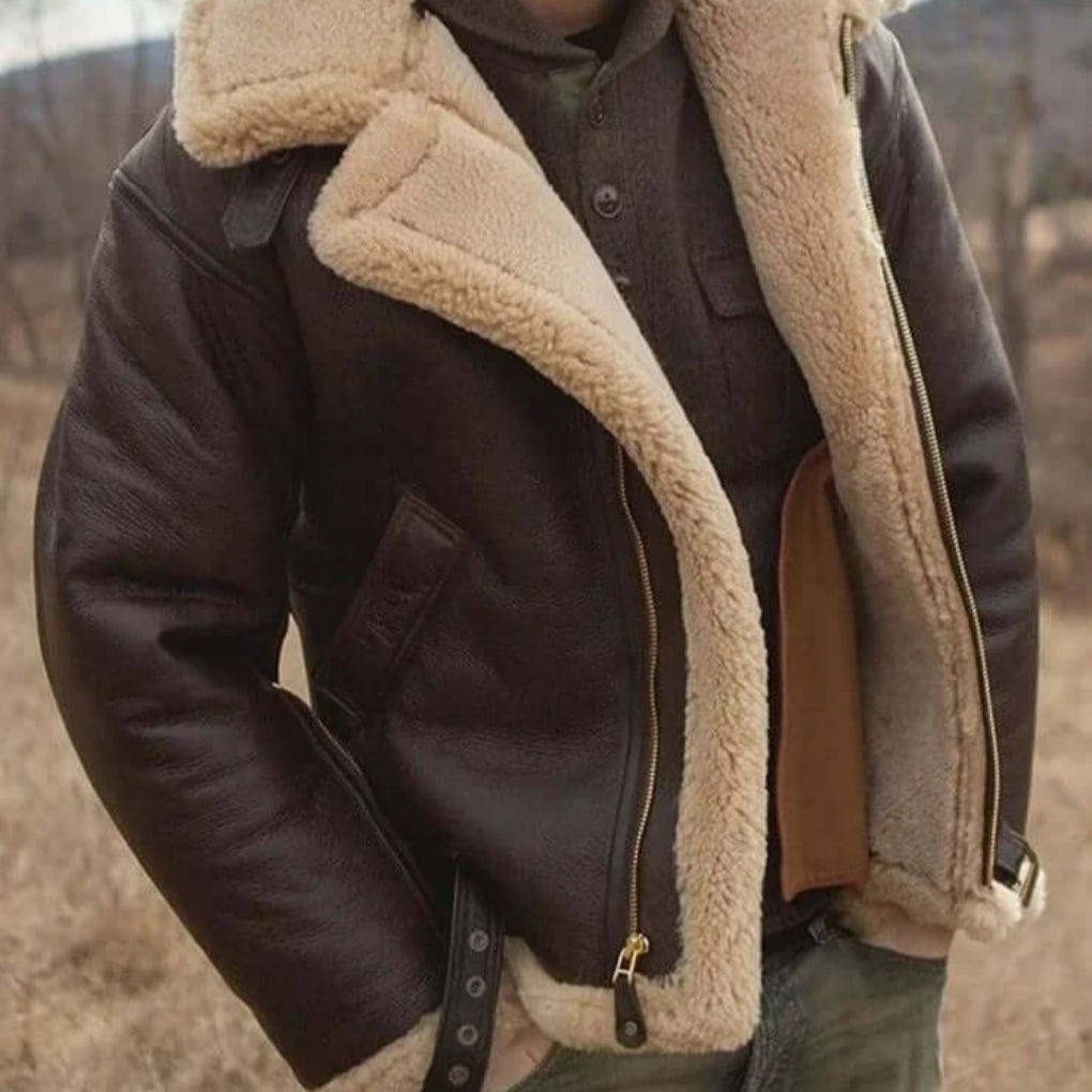 Niki | Men's Aviator Shearling Lined Jacket