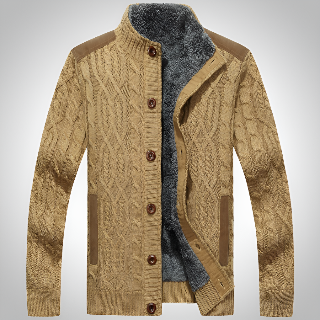 Niki | Men's Cable Knit Button-Front Jacket