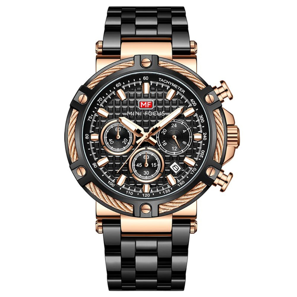 Niki | Men's Chronograph Watch with Bezel Detail