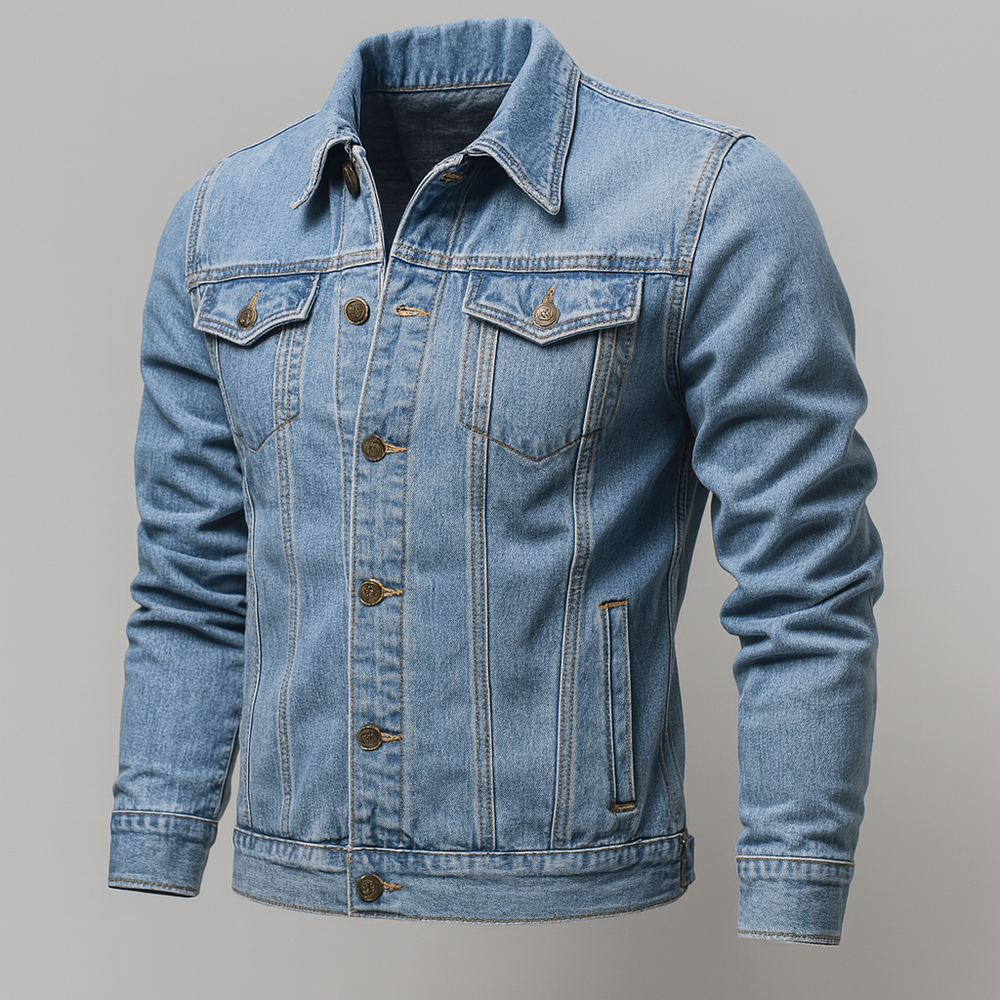 Niki | Men's Denim Trucker Jacket with Chest Pockets