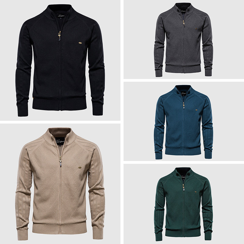 Niki | Men's Full-Zip Textured Cardigan