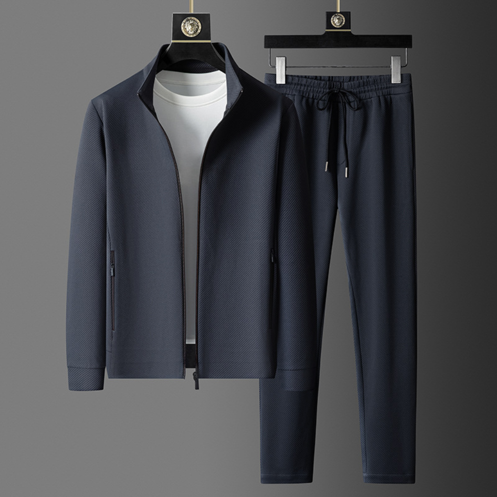 Niki | Men's Full Zip Tracksuit with Subtle Stripe Detail