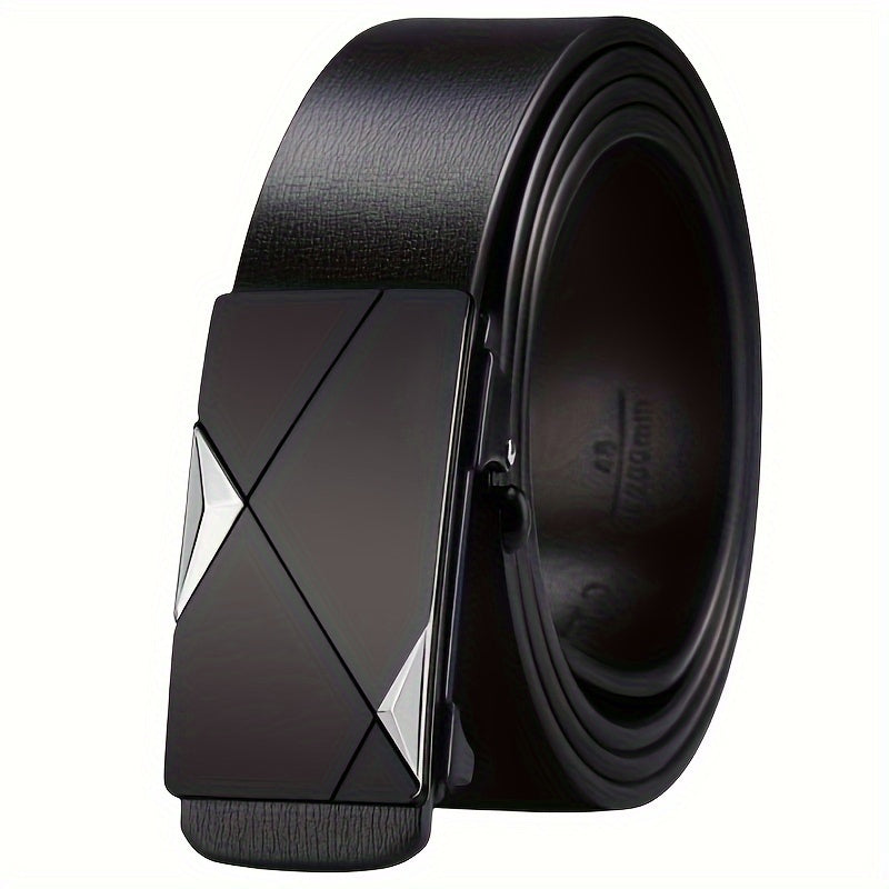 Niki | Men’s Genuine Leather Belt with Automatic Buckle – Classic Adjustable Cowhide Waist Belt