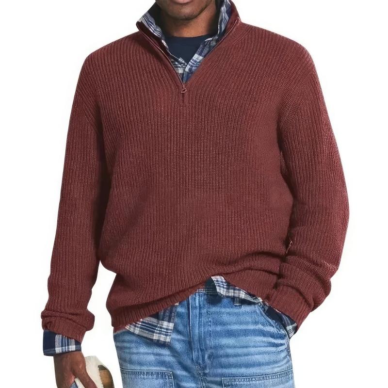Niki | Men's Half-Zip Sweater Ribbed Knit Pullover