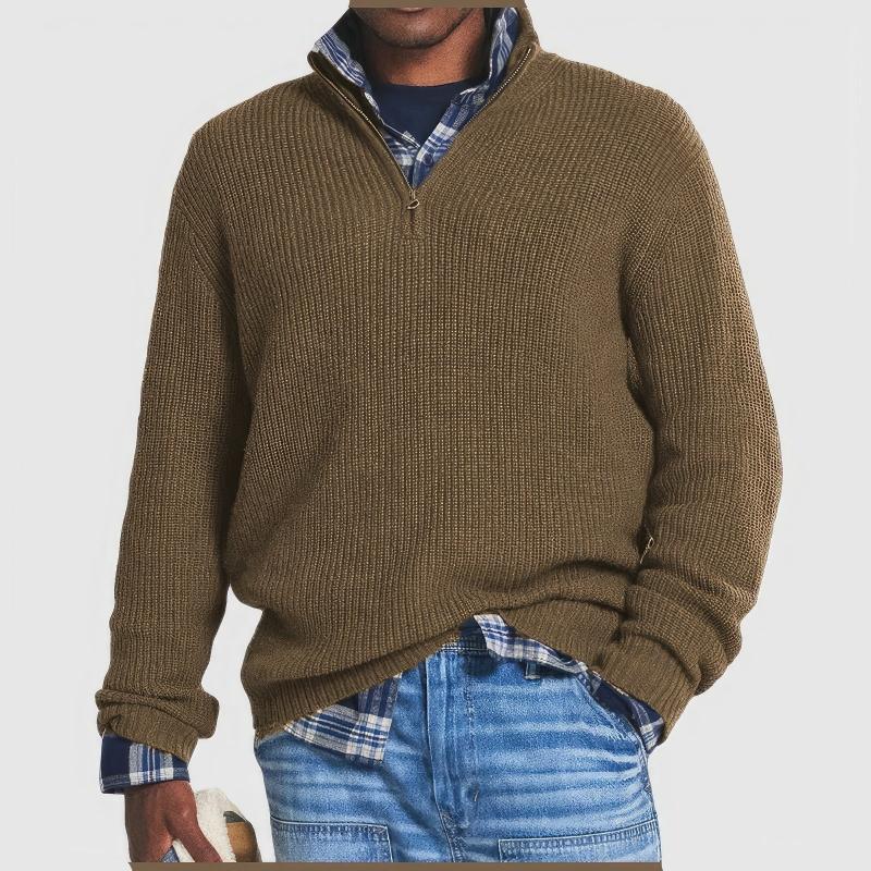 Niki | Men's Half-Zip Sweater Ribbed Knit Pullover