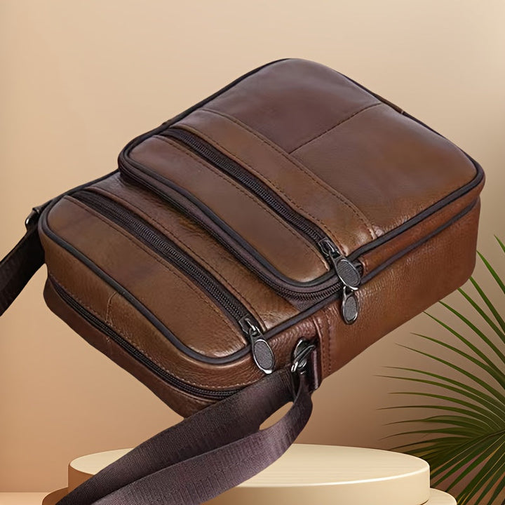 Niki | Men’s Leather Shoulder Bag | Genuine Cowhide Crossbody | Adjustable Strap