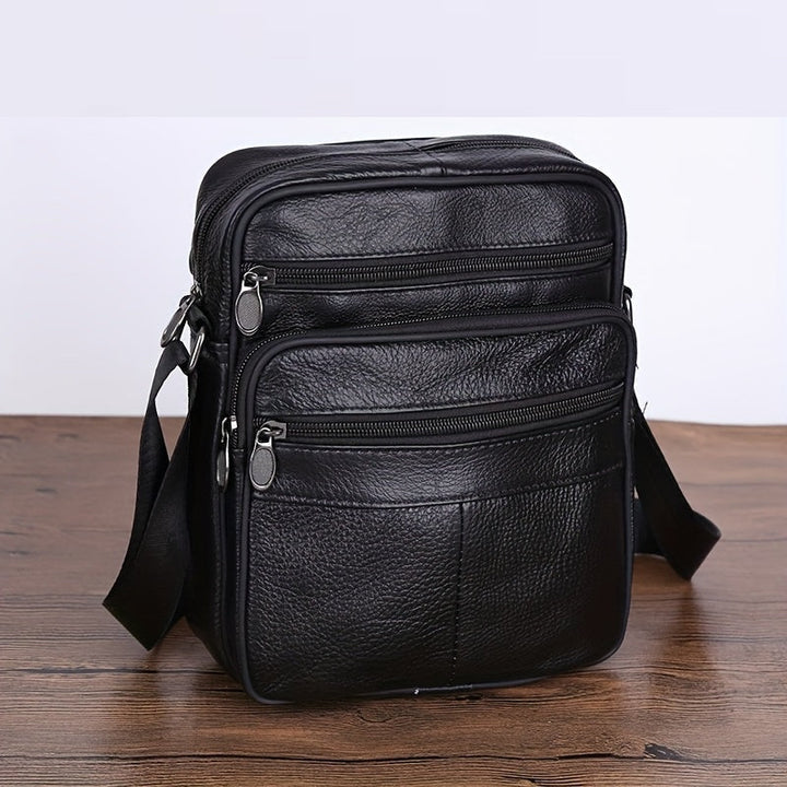 Niki | Men’s Leather Shoulder Bag | Genuine Cowhide Crossbody | Adjustable Strap