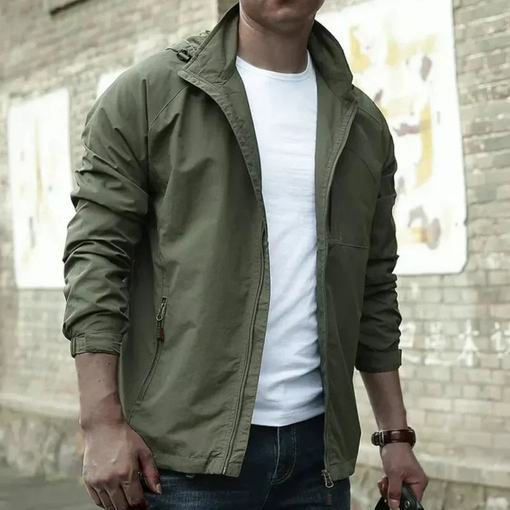 Niki | Men's Lightweight Zip Jacket with Stand Collar