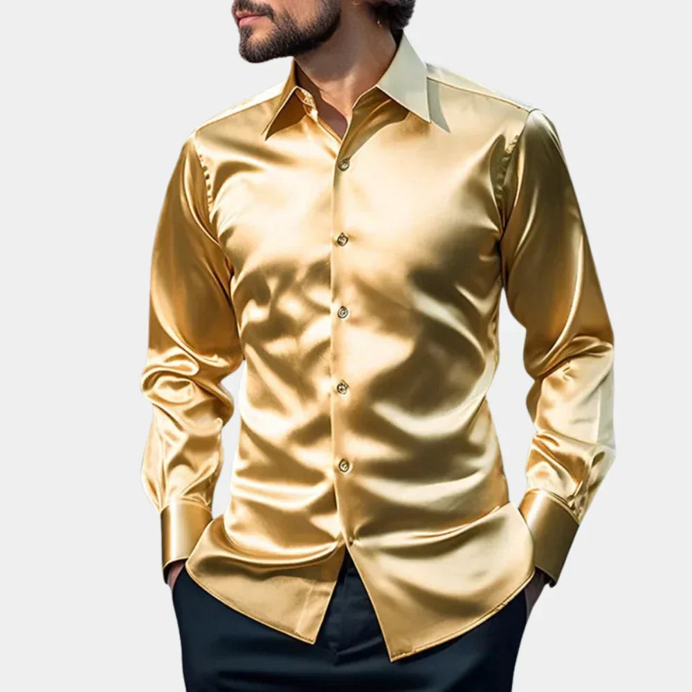 Niki | Men's Satin Button-Down Shirt