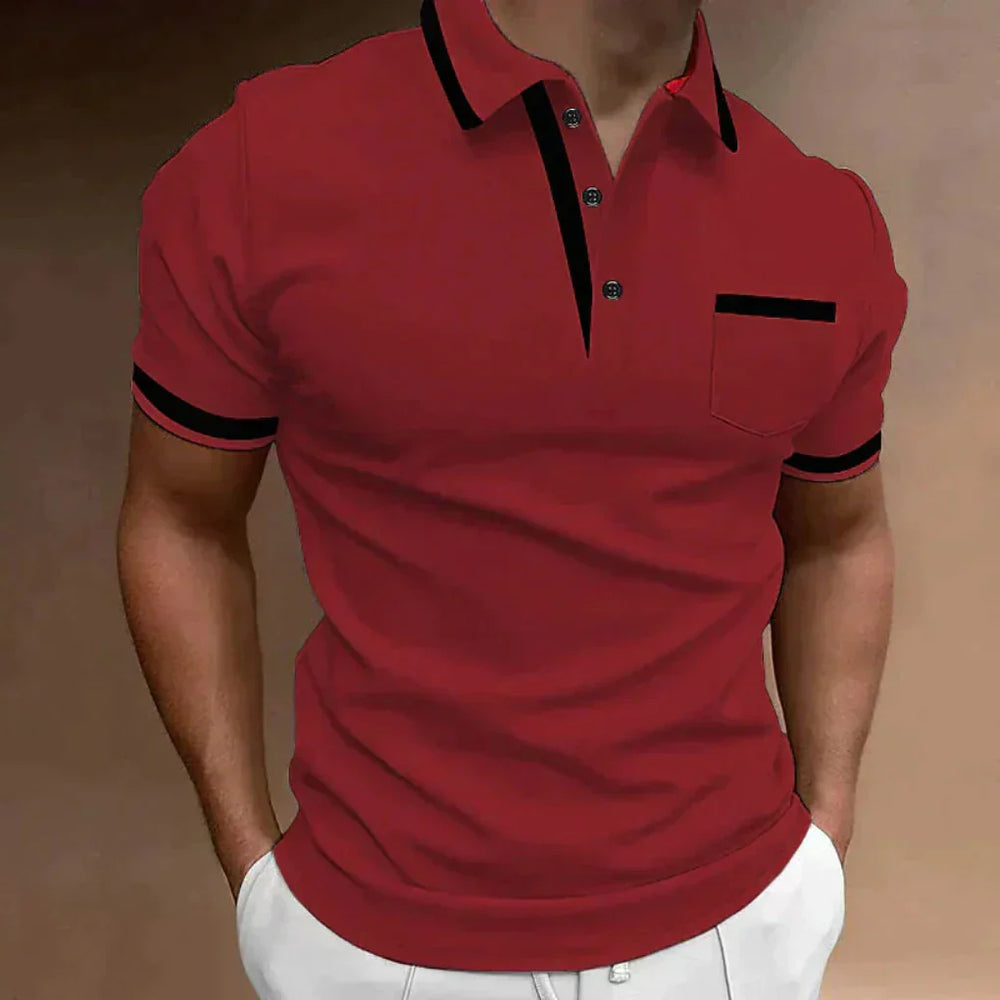 Niki | Men's Short Sleeve Polo Shirt with Pocket Detail