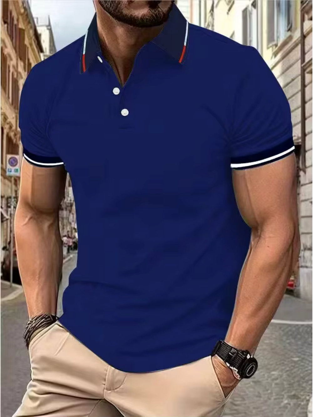 Niki | Men's Striped Sleeve Polo Shirt