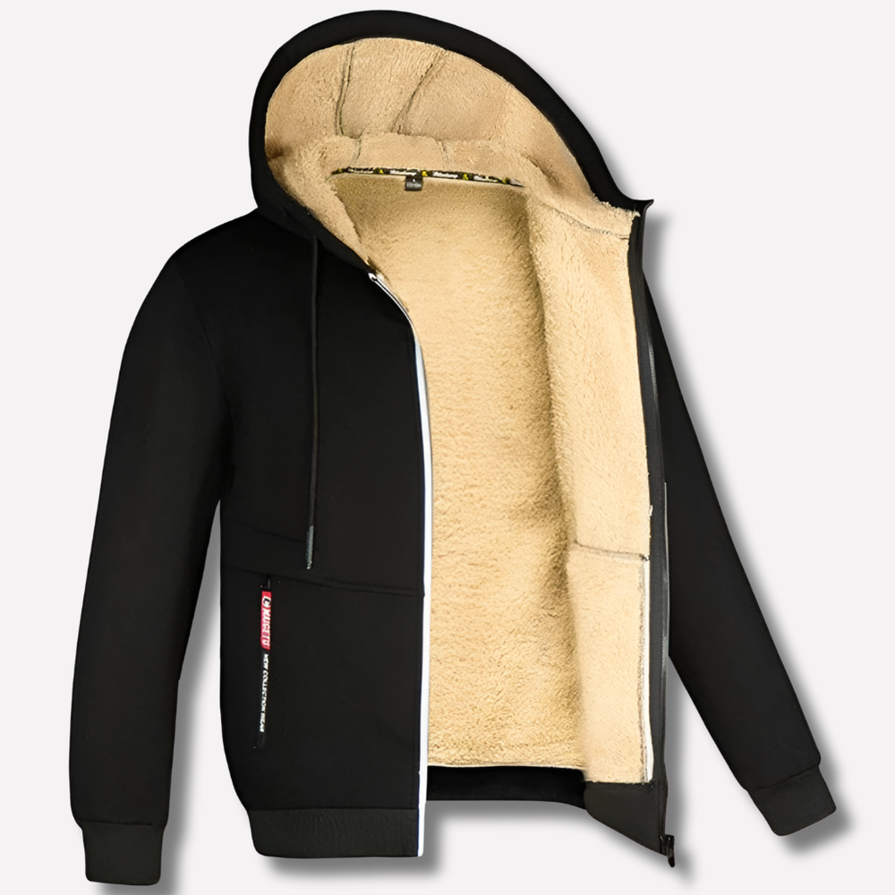 Niki | Men's Zip-Up Fleece Hoodie with Sherpa Lining