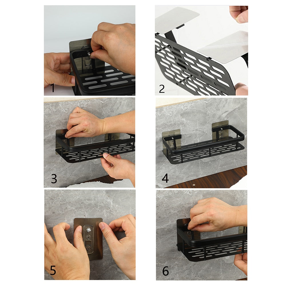 Niki | Metal Suction Cup Bathroom Shelves