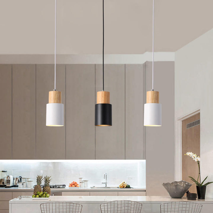 Niki | Metal Wood Pendant Light | Modern Industrial Design