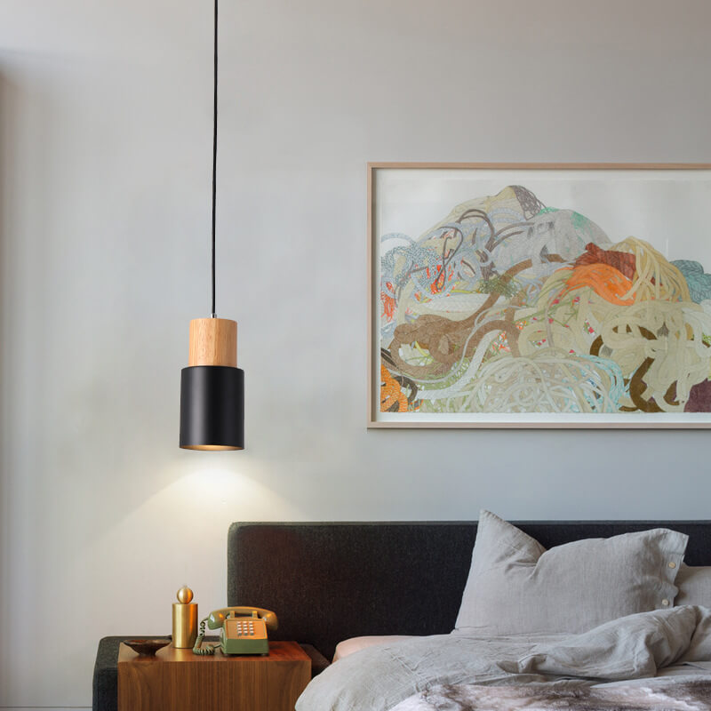 Niki | Metal Wood Pendant Light | Modern Industrial Design