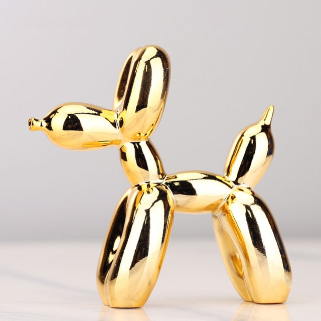Niki – Modern Balloon Dog Sculpture with Metallic Surface