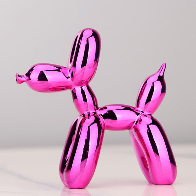 Niki – Modern Balloon Dog Sculpture with Metallic Surface