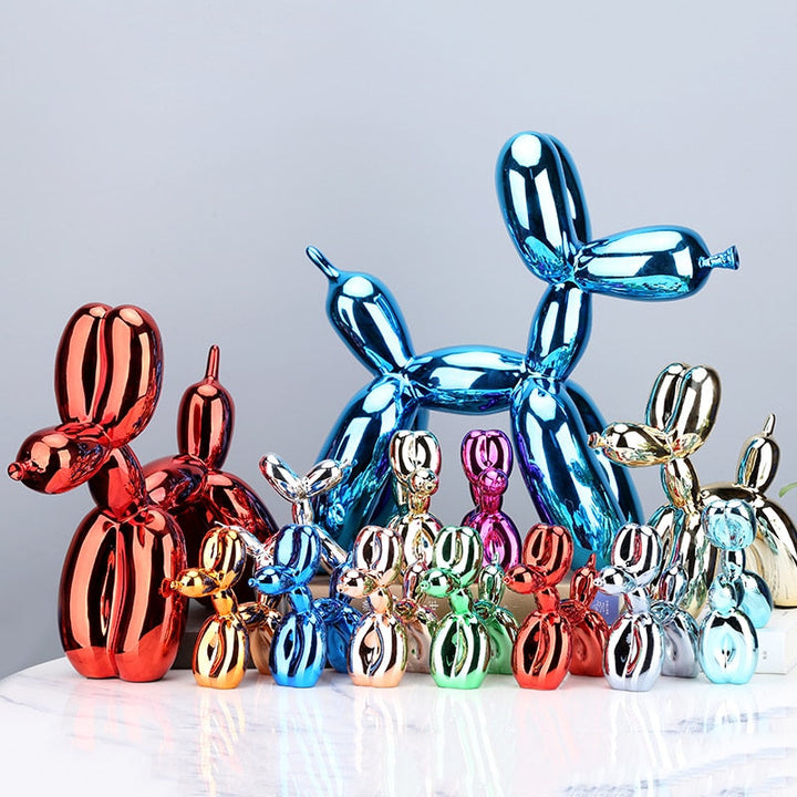 Niki – Modern Balloon Dog Sculpture with Metallic Surface