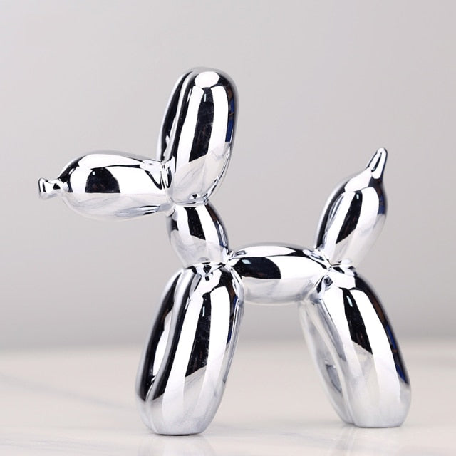 Niki – Modern Balloon Dog Sculpture with Metallic Surface