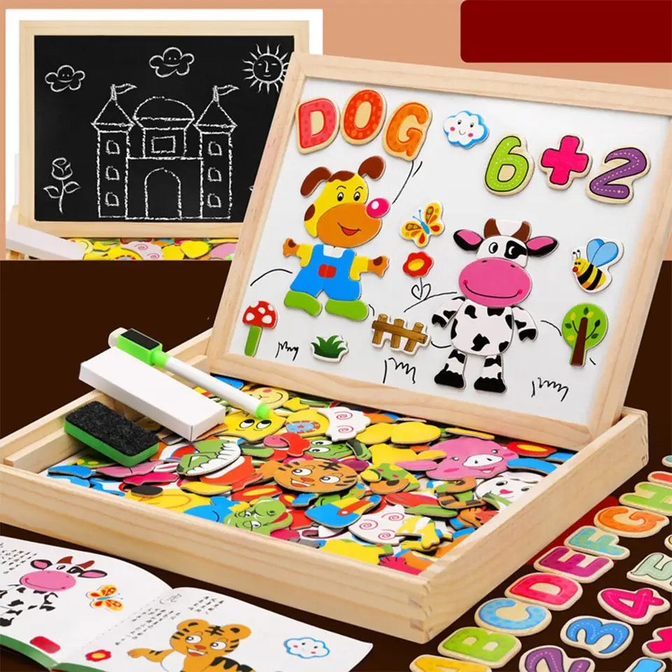Niki | Montessori 2-in-1 Magnetic Board &amp; Chalkboard for Kids
