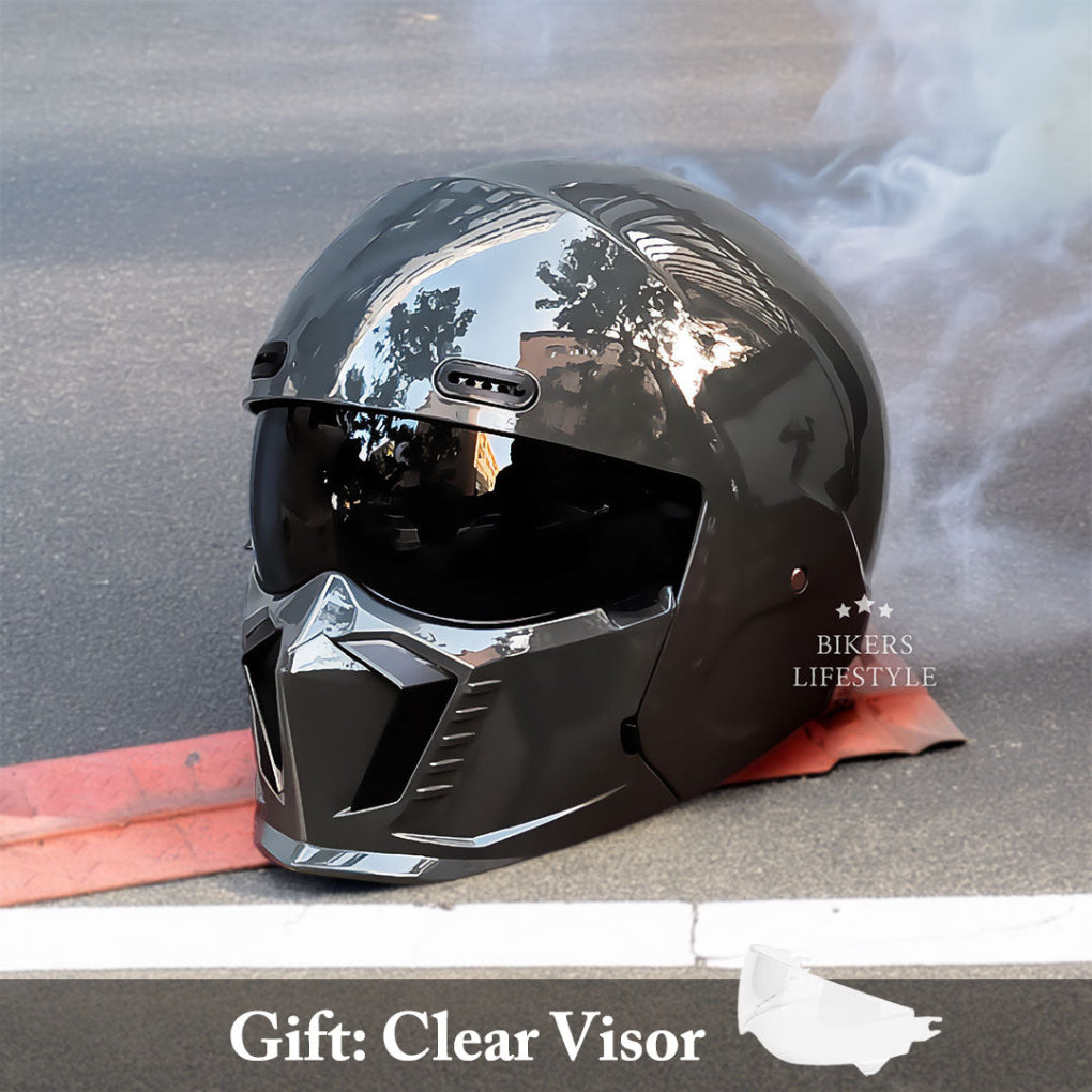 Niki | Motorcycle Full Face Helmet with Integrated Chin Guard