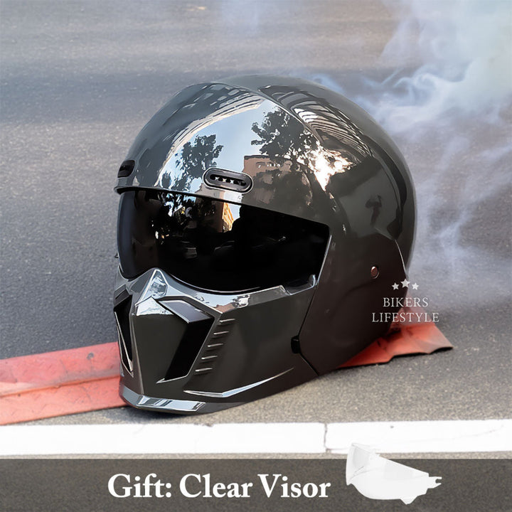 Niki | Motorcycle Full Face Helmet with Integrated Chin Guard