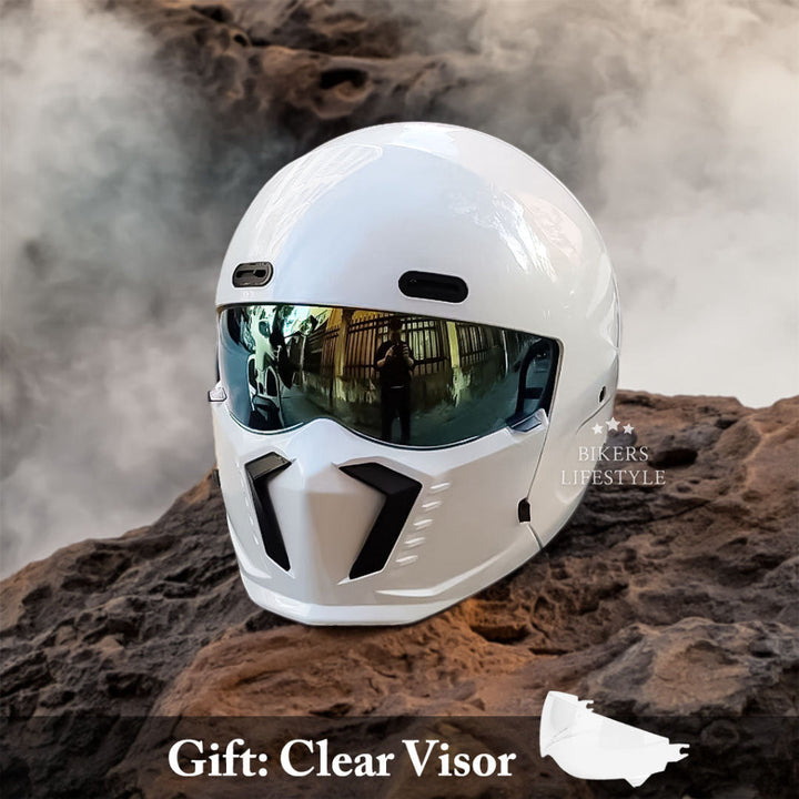 Niki | Motorcycle Full Face Helmet with Integrated Chin Guard