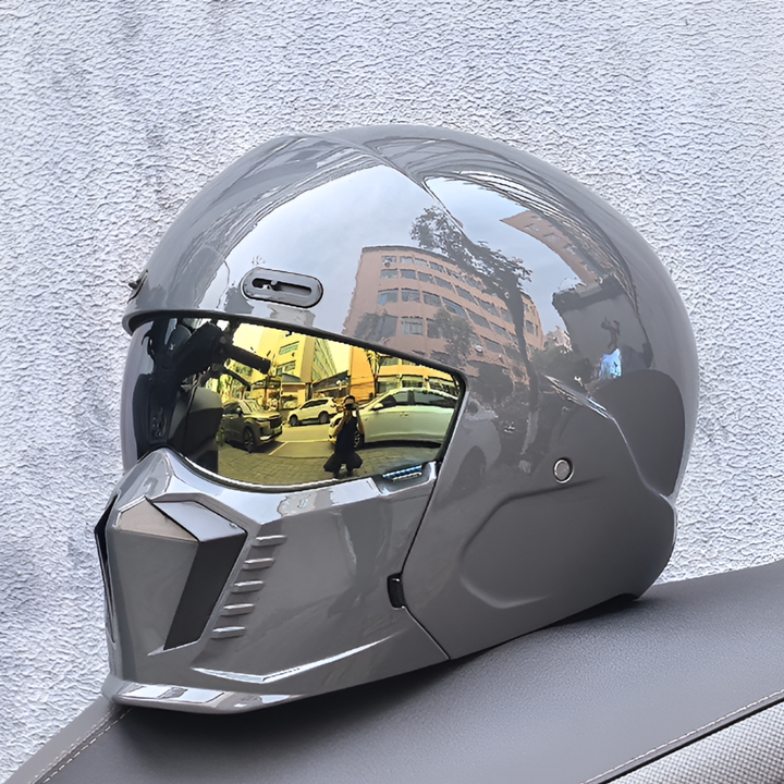 Niki | Motorcycle Full Face Helmet with Integrated Chin Guard