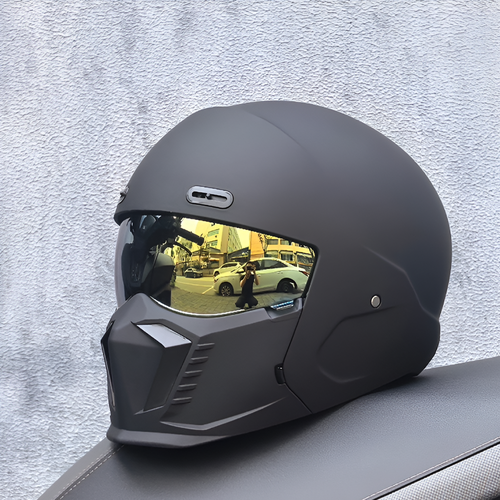 Niki | Motorcycle Full Face Helmet with Integrated Chin Guard