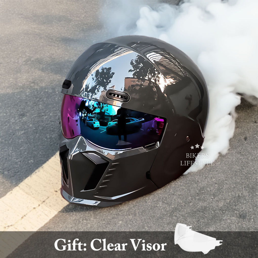 Niki | Motorcycle Full Face Helmet with Integrated Chin Guard