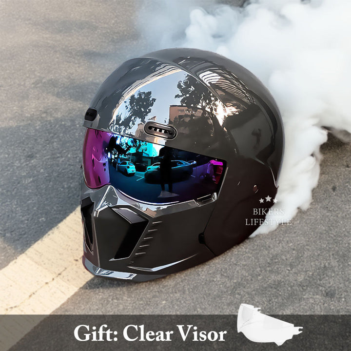 Niki | Motorcycle Full Face Helmet with Integrated Chin Guard