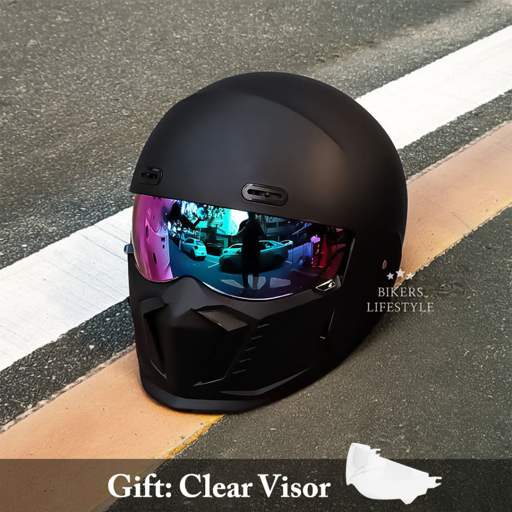 Niki | Motorcycle Full Face Helmet with Integrated Chin Guard