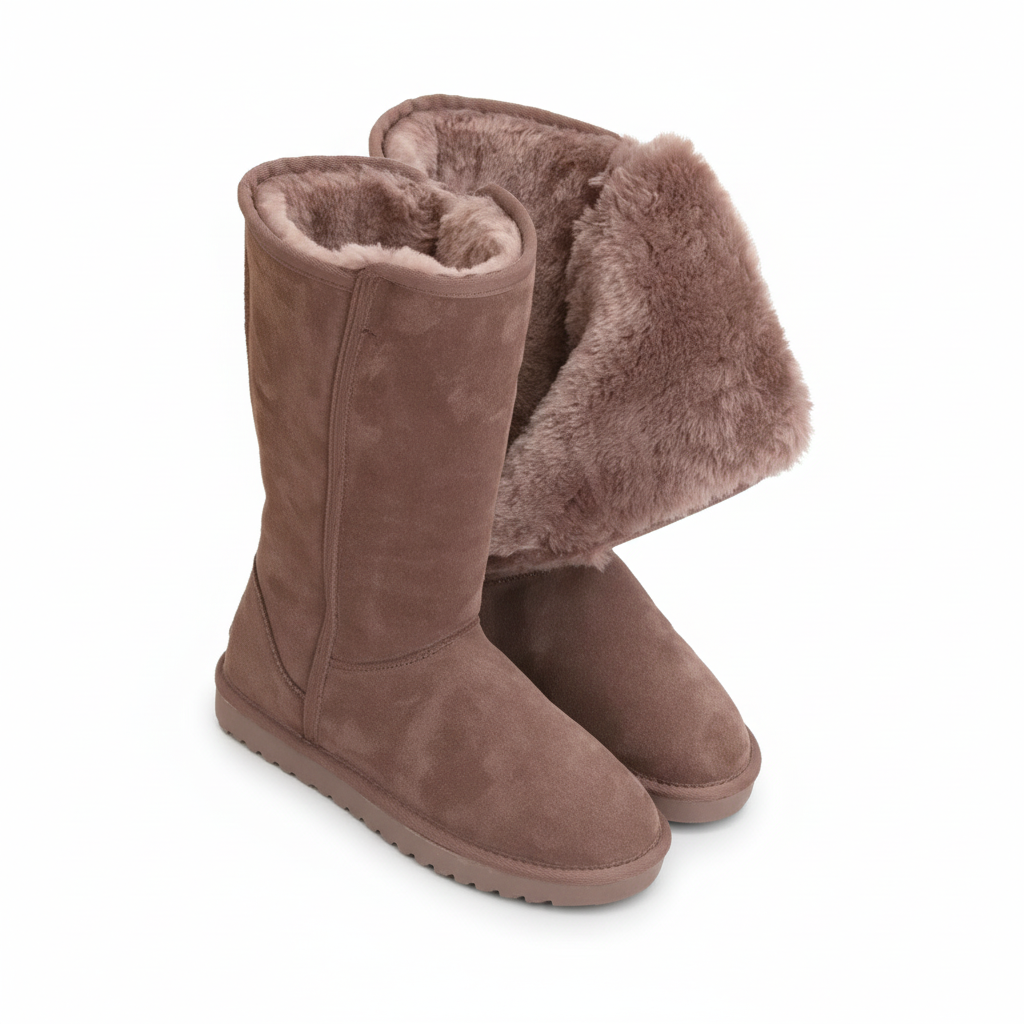 Niki | Nina | Warm &amp; Waterproof Suede Sheepskin Boots with Side Zipper