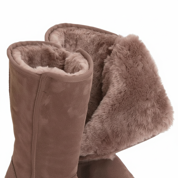 Niki | Nina | Warm &amp; Waterproof Suede Sheepskin Boots with Side Zipper